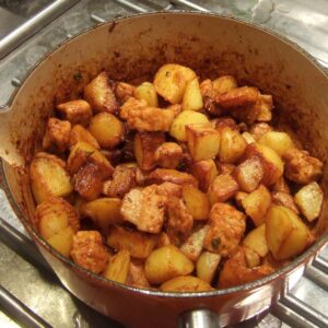 Brasso pork and potato fry