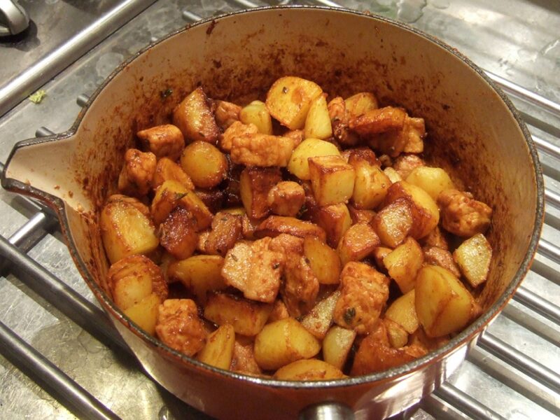 Brasso pork and potato fry