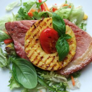 Grilled gammon steaks with pineapple