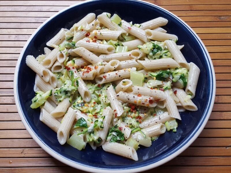 Pasta with gorgonzola and courgette