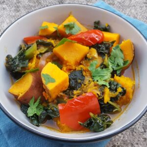 Squash, sweet potato and kale stew