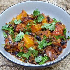 Black beans and butternut squash chilli