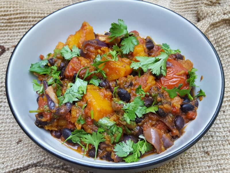 Black beans and butternut squash chilli