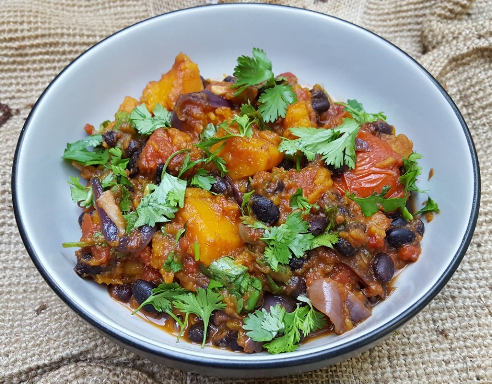 Black beans and butternut squash chilli