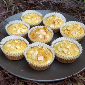 Gluten-free almond and elderflower cupcakes