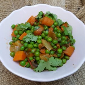 Spiced green pea stew