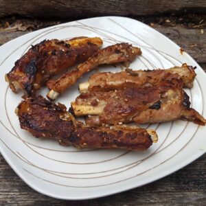 Teriyaki glazed pork ribs