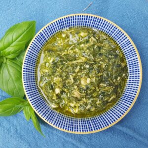 Homemade basil pesto