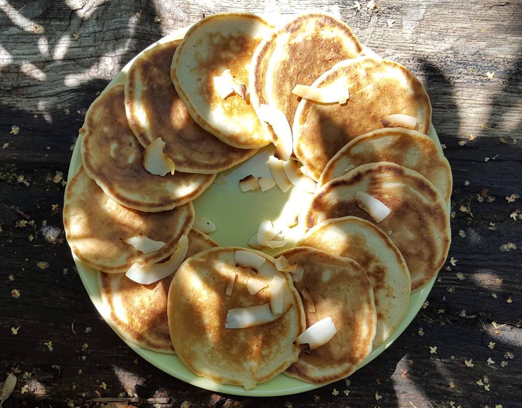 Elderflower and coconut pancakes