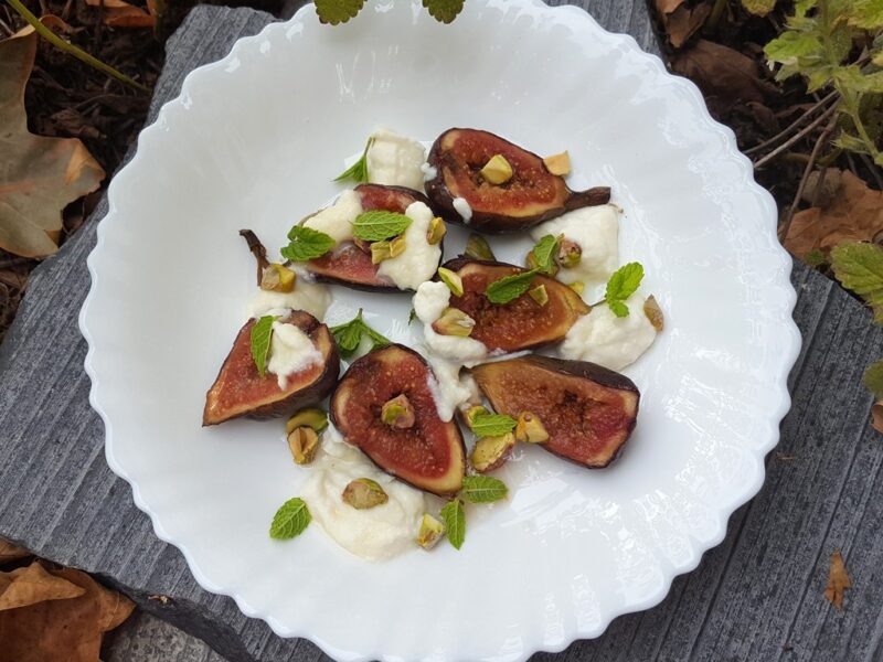 Figs with orange ricotta and honey