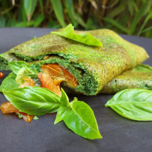 Spinach and pesto omelette