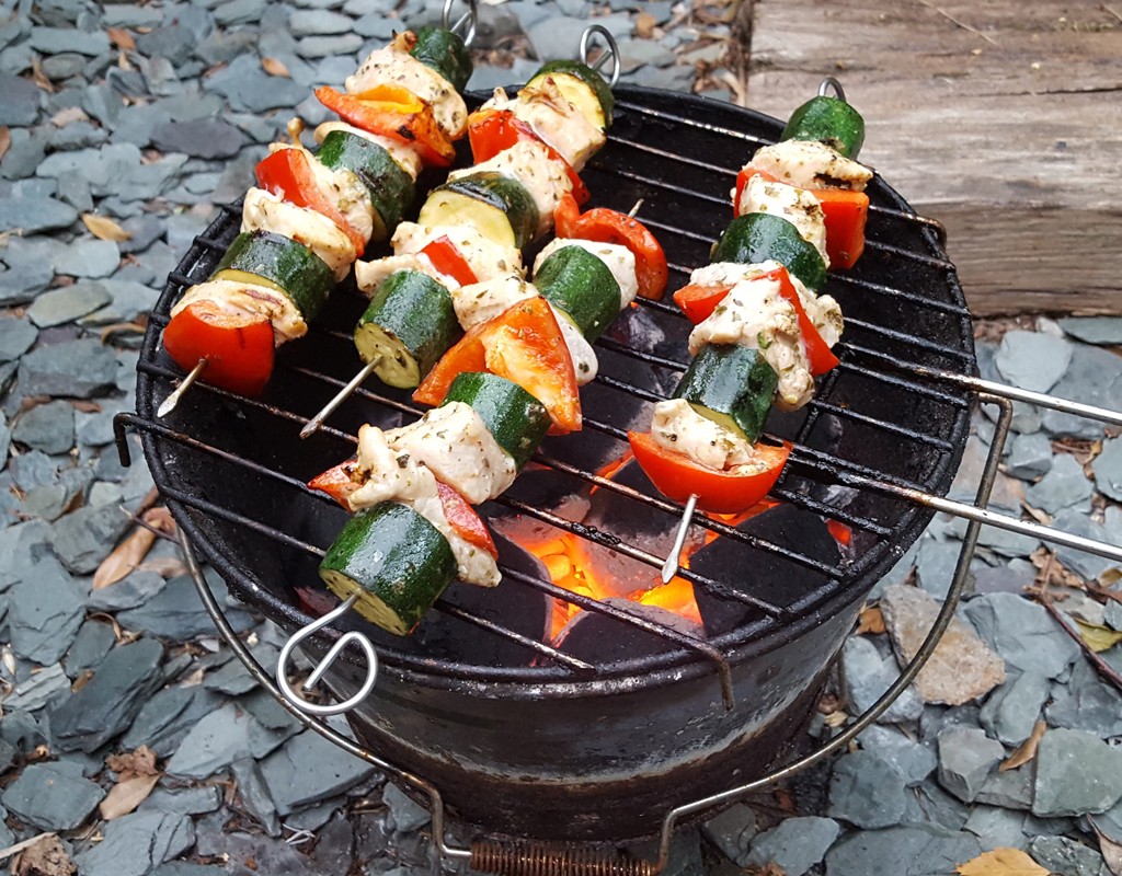 Turkey, courgette and red pepper skewers