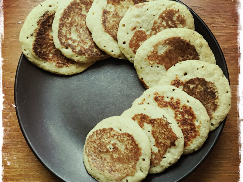 Banana, oat and almond pancakes