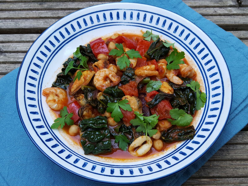 Chipotle seafood and chickpea stew