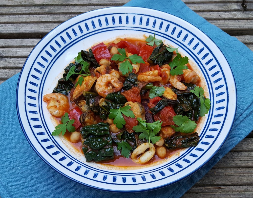 Chipotle seafood and chickpea stew