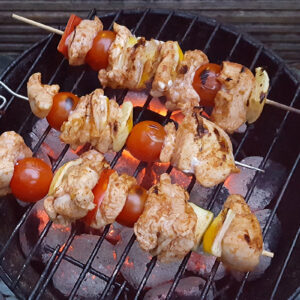 Harissa chicken skewers