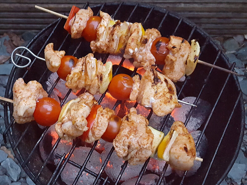 Harissa chicken skewers