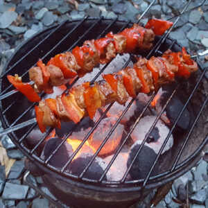 Harissa Lamb skewers