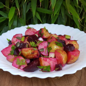 Easy potato and beet salad