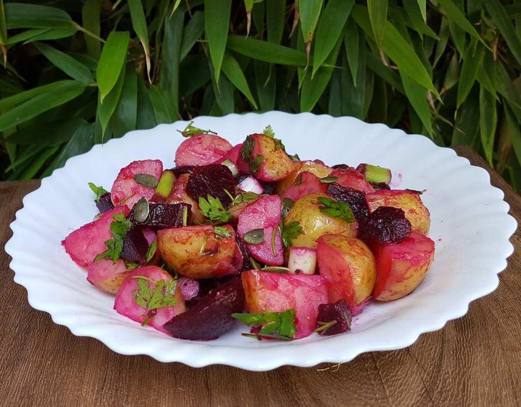 Easy potato and beet salad