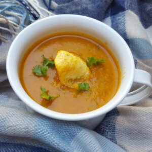 Spiced roasted butternut squash and chickpea soup