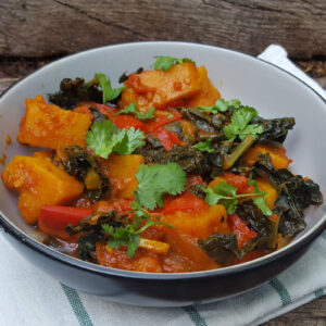 Spiced squash and kale stew