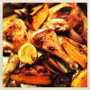 Cinnamon-maple baked chicken and sweet potato