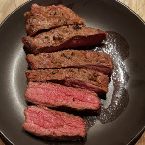 Dijon and peppercorn grilled beef steak