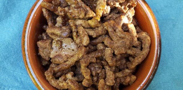 Chicken liver and beef stew for dogs