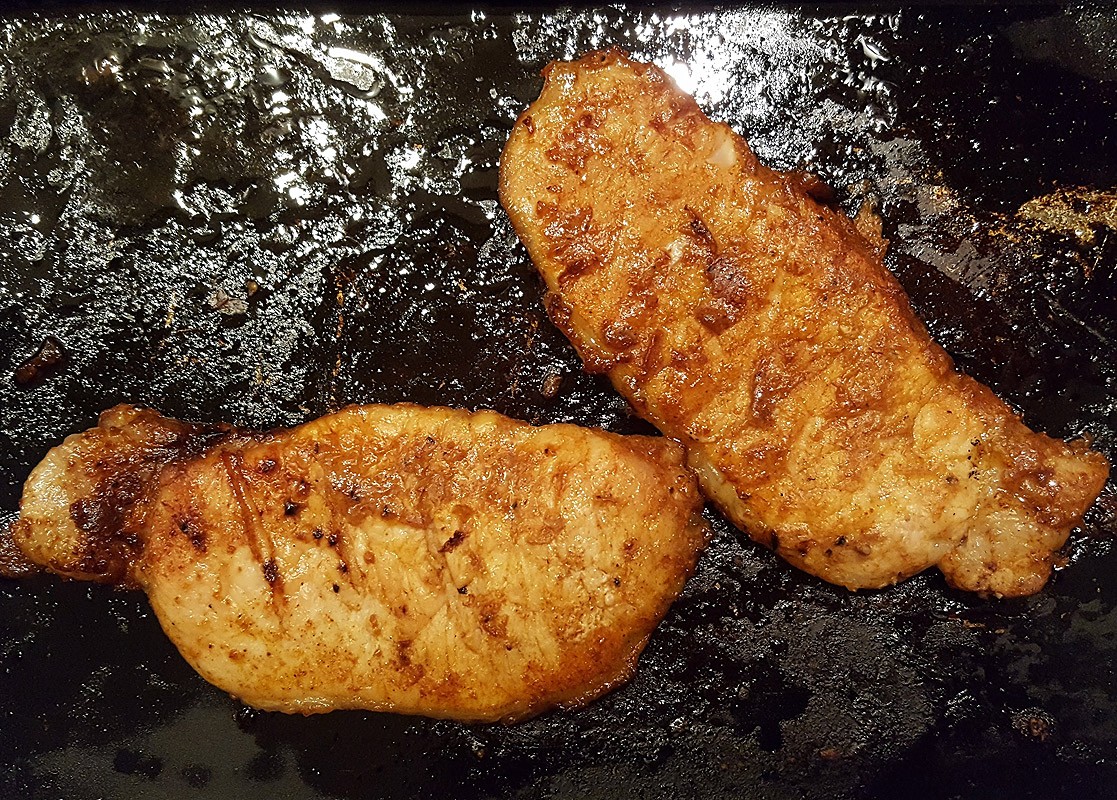 Grilled maple pork loin steaks