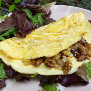 Sesame and Shiitake omelette