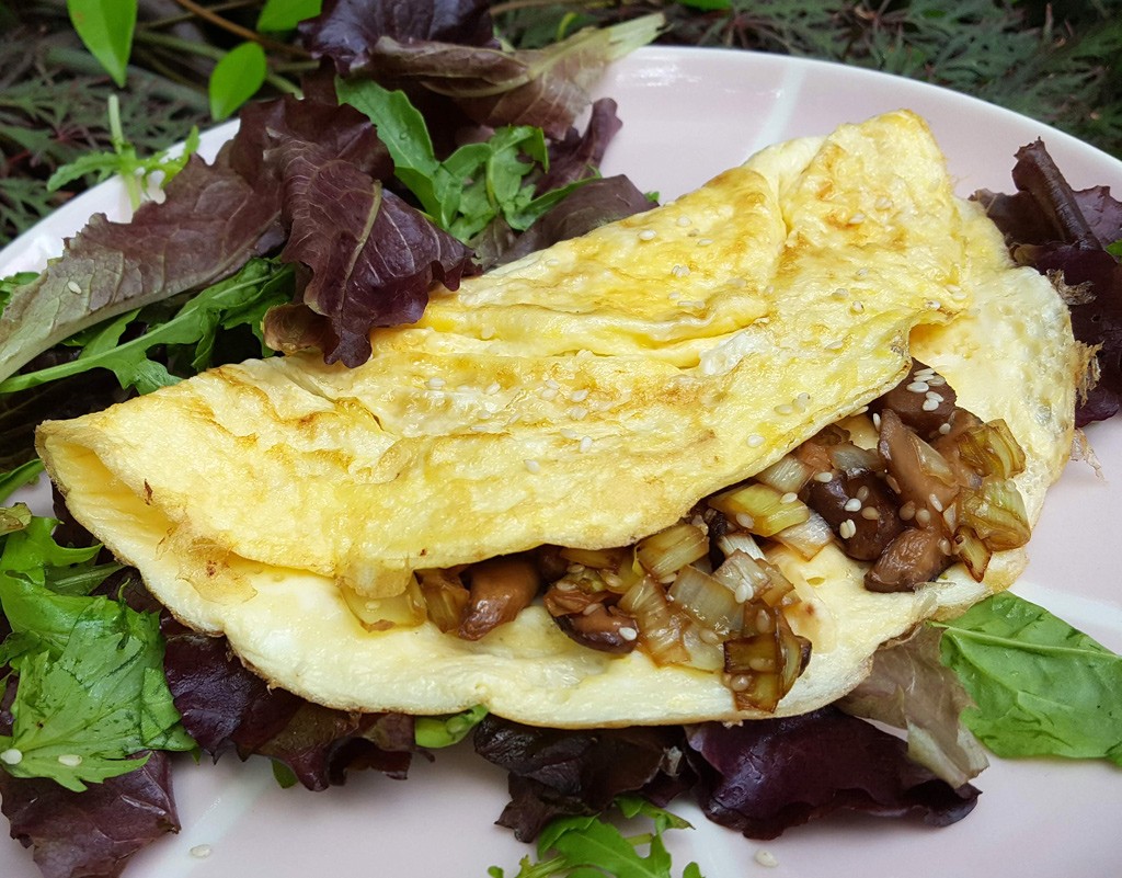 Sesame and Shiitake omelette