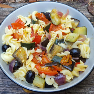 Mediterranean sautéed vegetables with pasta