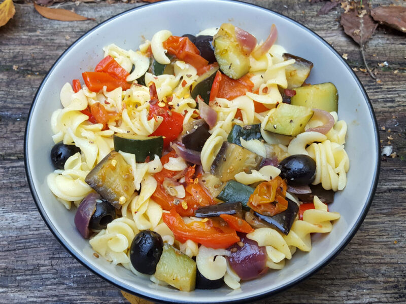 Mediterranean sautéed vegetables with pasta