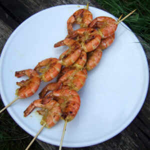 Prawn tikka skewers