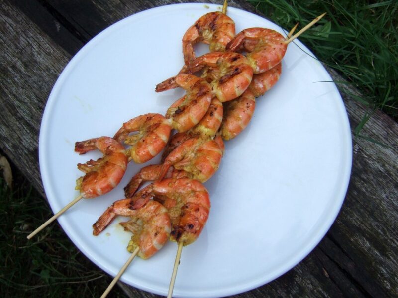 Prawn tikka skewers