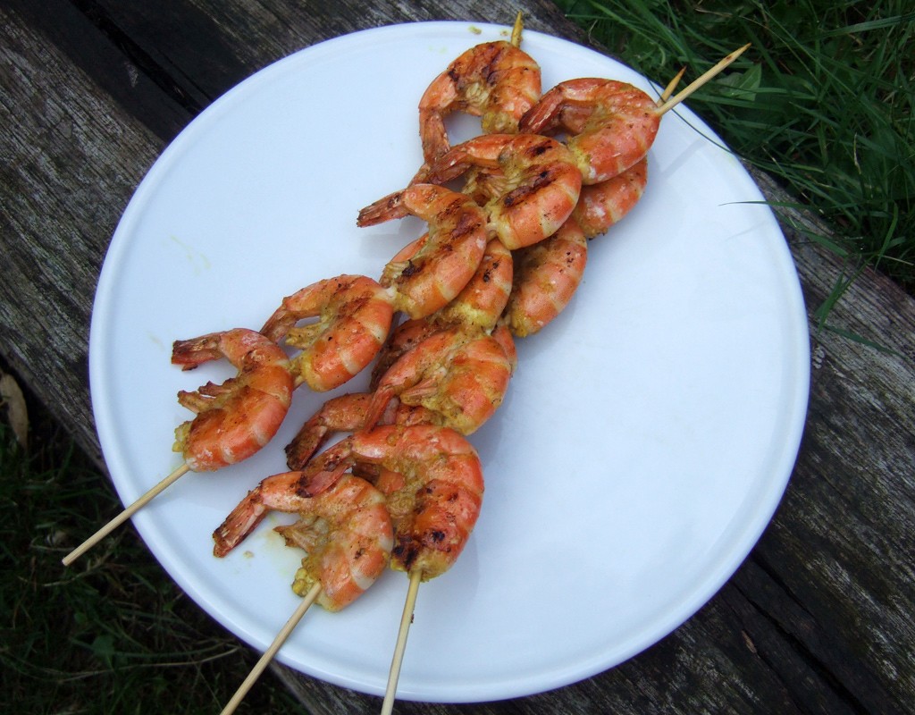 Prawn tikka skewers