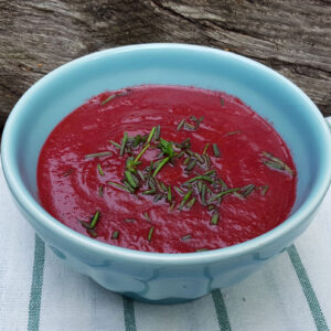 Roasted beetroot and fennel soup