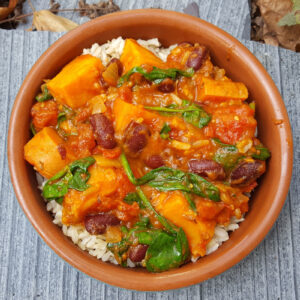 Sweet potato and kidney beans chilli