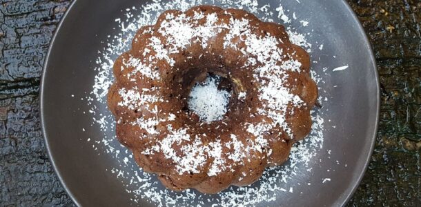 Beetroot, coconut and chocolate mini bundt cakes