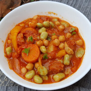 Chicken, chorizo and bean stew