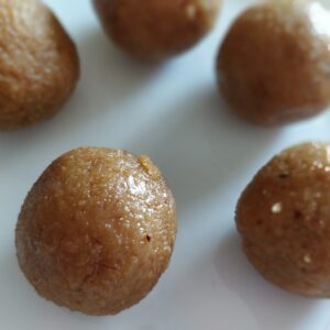 Coconut and jaggery laddu