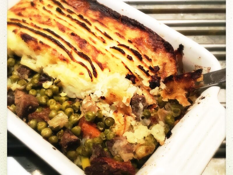 Leftover roast beef & vegetable pie