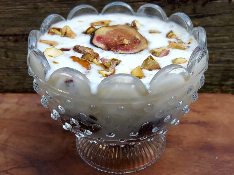 Rice pudding with honey roasted figs