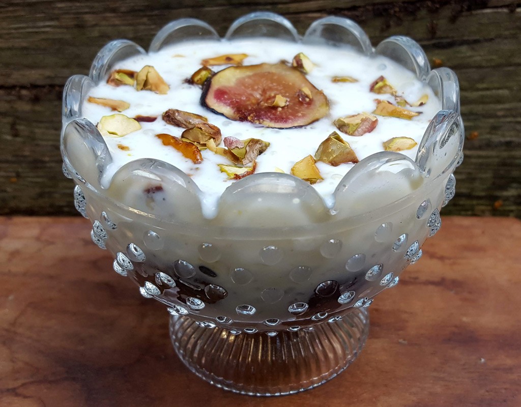 Rice pudding with honey roasted figs