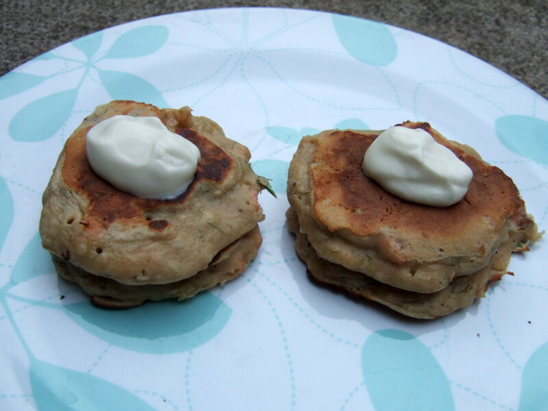 Smoked salmon and kefir pancakes