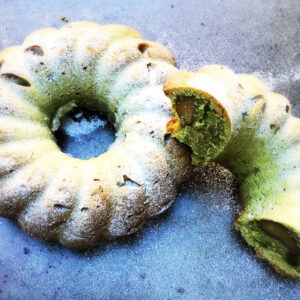 Matcha and chestnut bundt cake