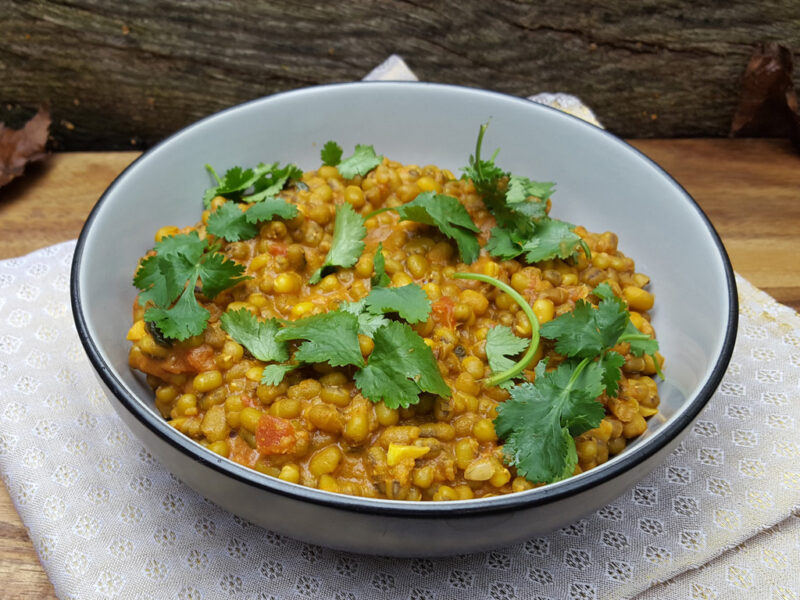 Mung bean and coconut curry