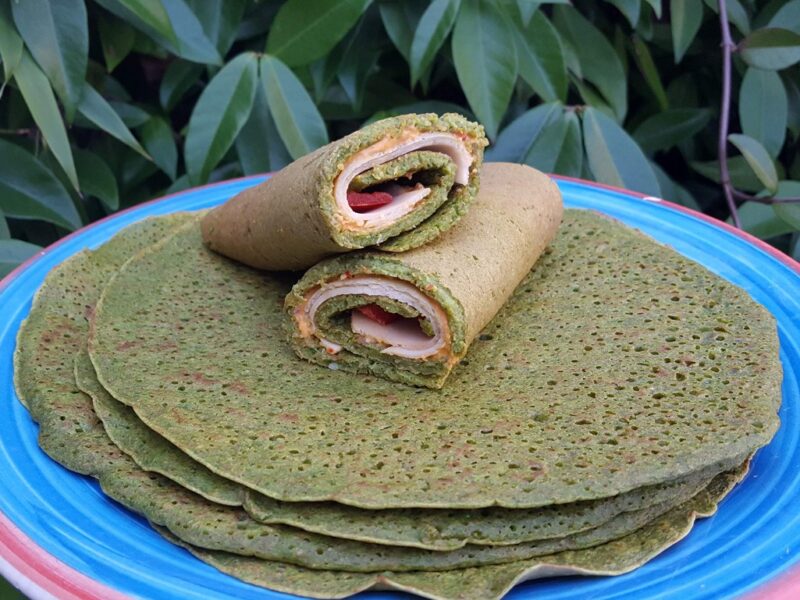 Spinach and spelt pancakes