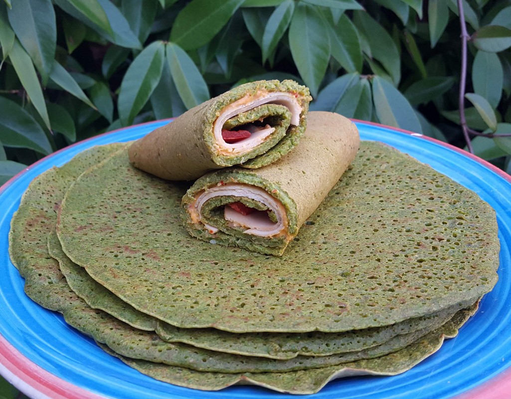 Spinach and spelt pancakes